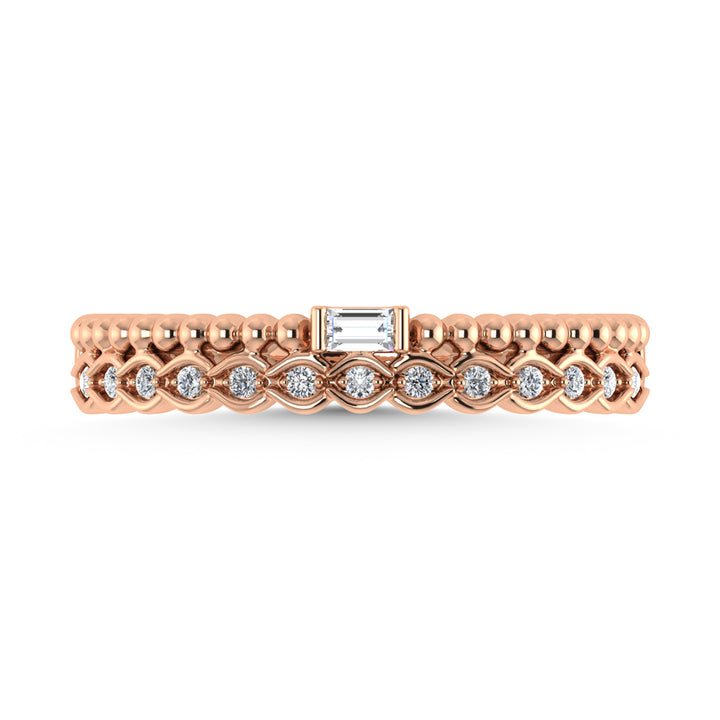 14K Rose Gold Diamond 1/10 Ct.Tw. Stackable Band