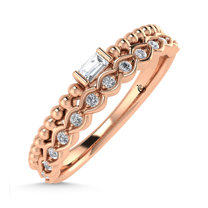 14K Rose Gold Diamond 1/10 Ct.Tw. Stackable Band