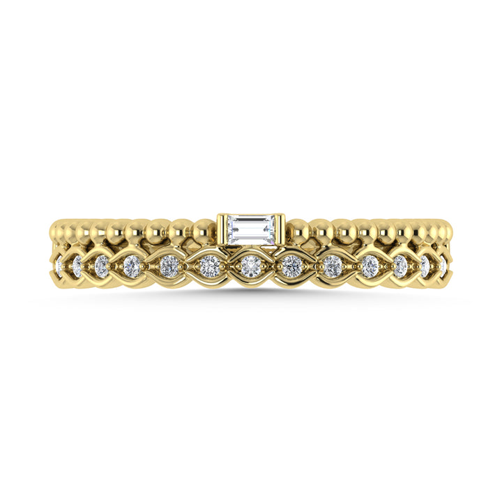 14K Yellow Gold Diamond 1/10 Ct.Tw. Stackable Band