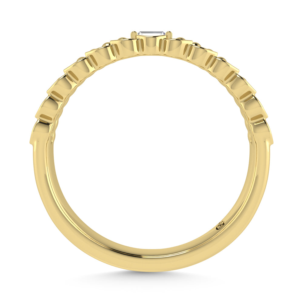 14K Yellow Gold Diamond 1/10 Ct.Tw. Stackable Band