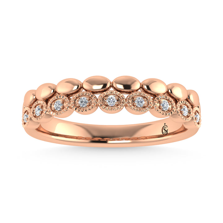 14K Rose Gold Diamond 1/20 Ct.Tw. Stackable Band