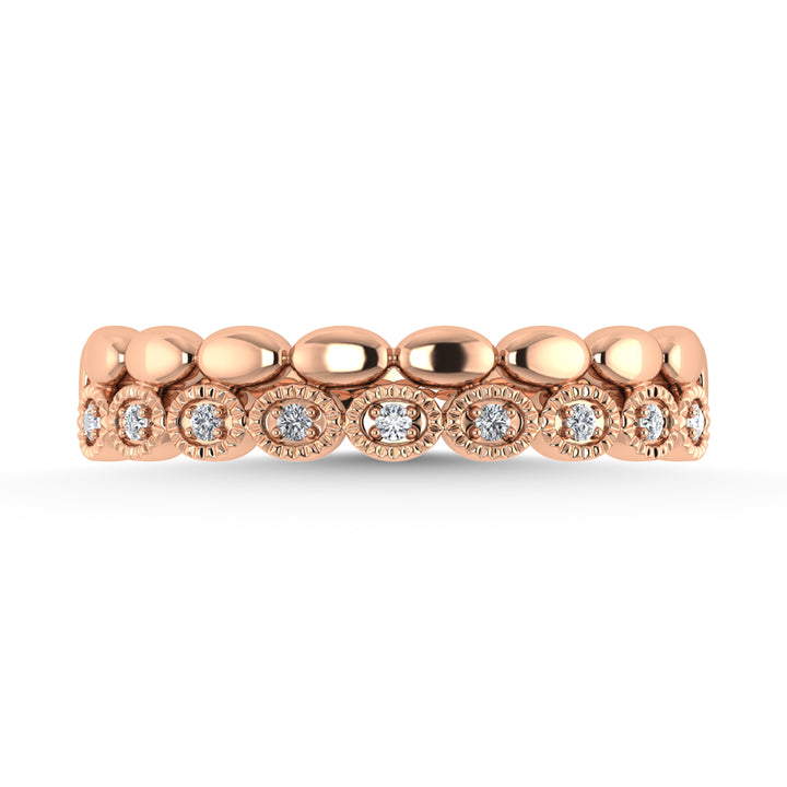 14K Rose Gold Diamond 1/20 Ct.Tw. Stackable Band
