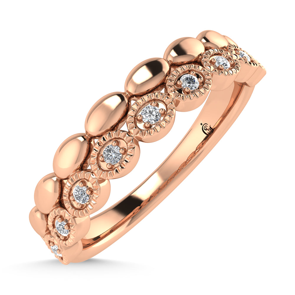 14K Rose Gold Diamond 1/20 Ct.Tw. Stackable Band