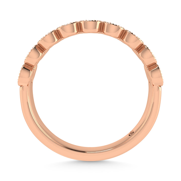 14K Rose Gold Diamond 1/20 Ct.Tw. Stackable Band