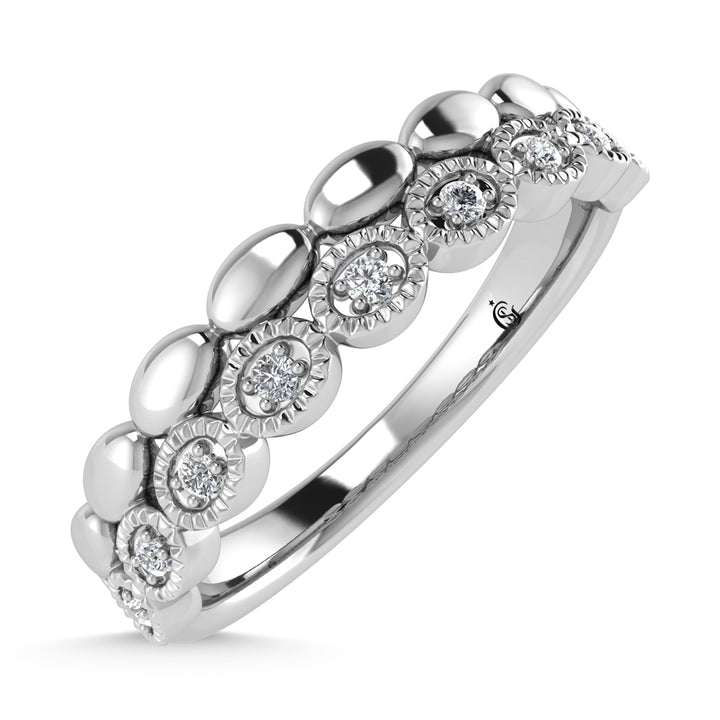 14K White Gold Diamond 1/20 Ct.Tw. Stackable Band