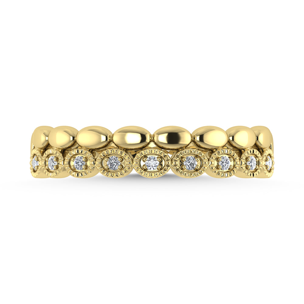 14K Yellow Gold Diamond 1/20 Ct.Tw. Stackable Band