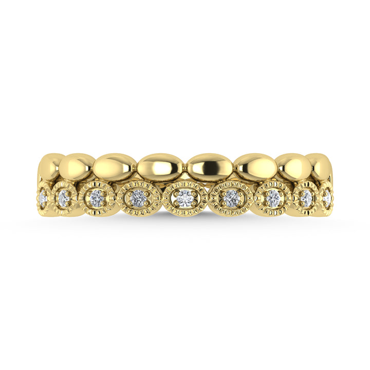 14K Yellow Gold Diamond 1/20 Ct.Tw. Stackable Band