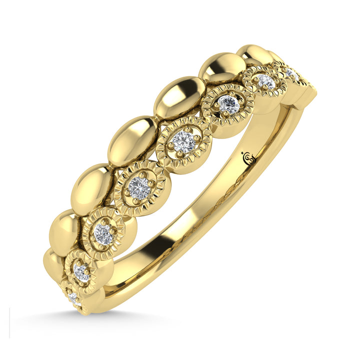 14K Yellow Gold Diamond 1/20 Ct.Tw. Stackable Band