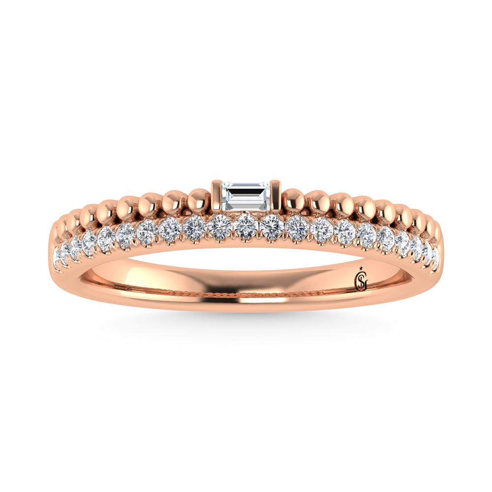14K Rose Gold Diamond 1/6 Ct.Tw. Stackable Band