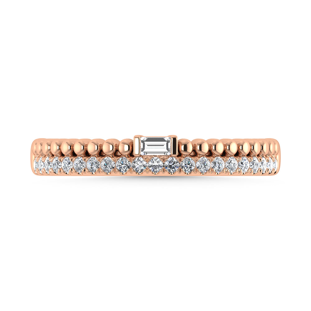 14K Rose Gold Diamond 1/6 Ct.Tw. Stackable Band