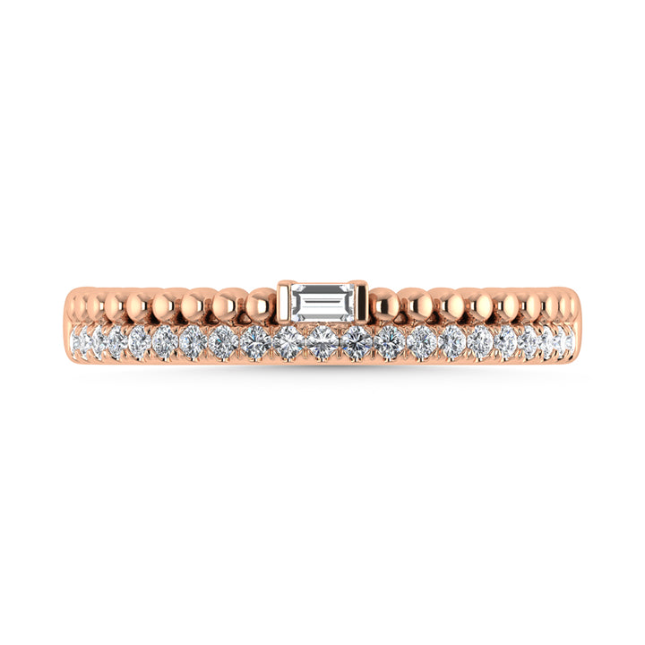 14K Rose Gold Diamond 1/6 Ct.Tw. Stackable Band