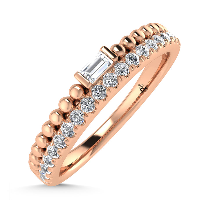 14K Rose Gold Diamond 1/6 Ct.Tw. Stackable Band