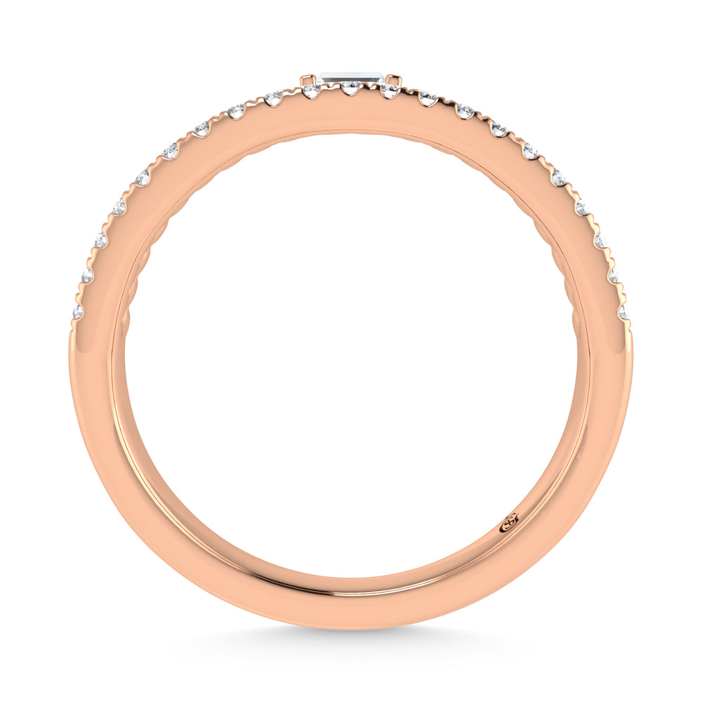 14K Rose Gold Diamond 1/6 Ct.Tw. Stackable Band
