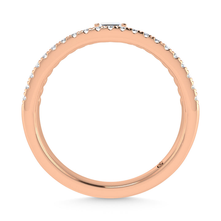 14K Rose Gold Diamond 1/6 Ct.Tw. Stackable Band