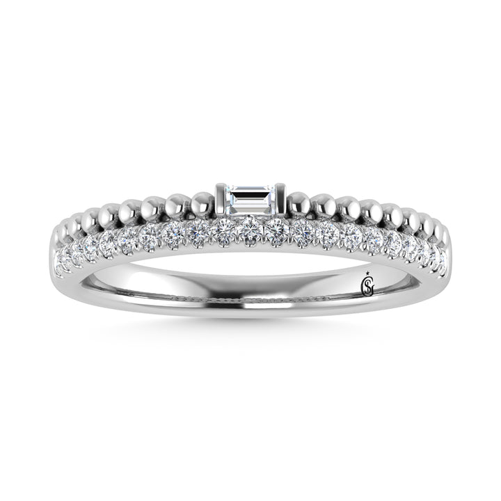 14K White Gold Diamond 1/6 Ct.Tw. Stackable Band