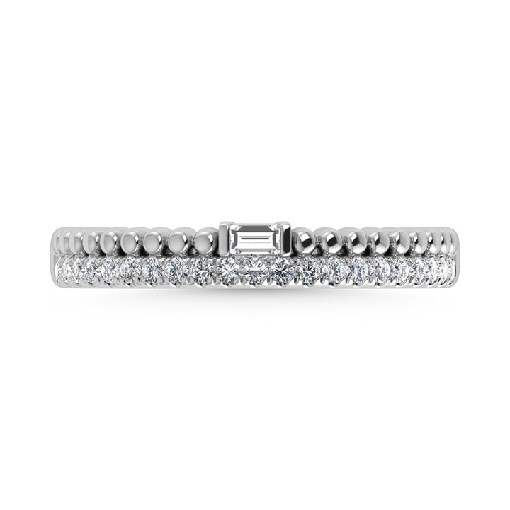 14K White Gold Diamond 1/6 Ct.Tw. Stackable Band