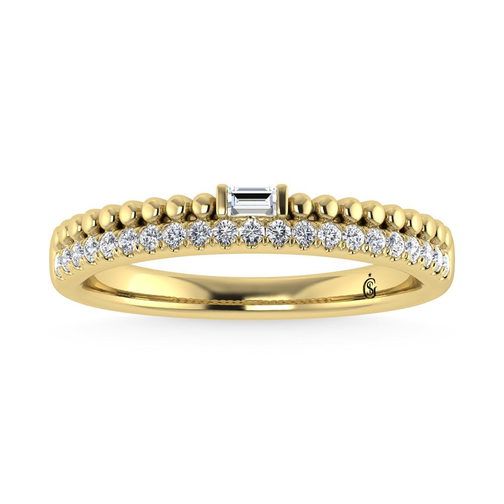 14K Yellow Gold Diamond 1/6 Ct.Tw. Stackable Band