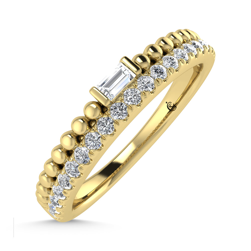 14K Yellow Gold Diamond 1/6 Ct.Tw. Stackable Band