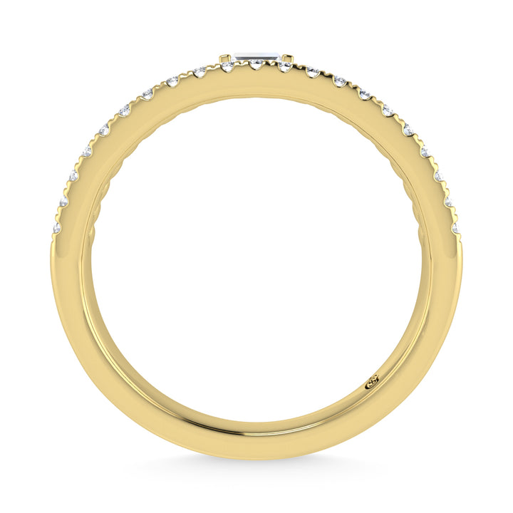14K Yellow Gold Diamond 1/6 Ct.Tw. Stackable Band