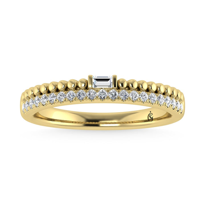14K Yellow Gold Diamond 1/6 Ct.Tw. Stackable Band