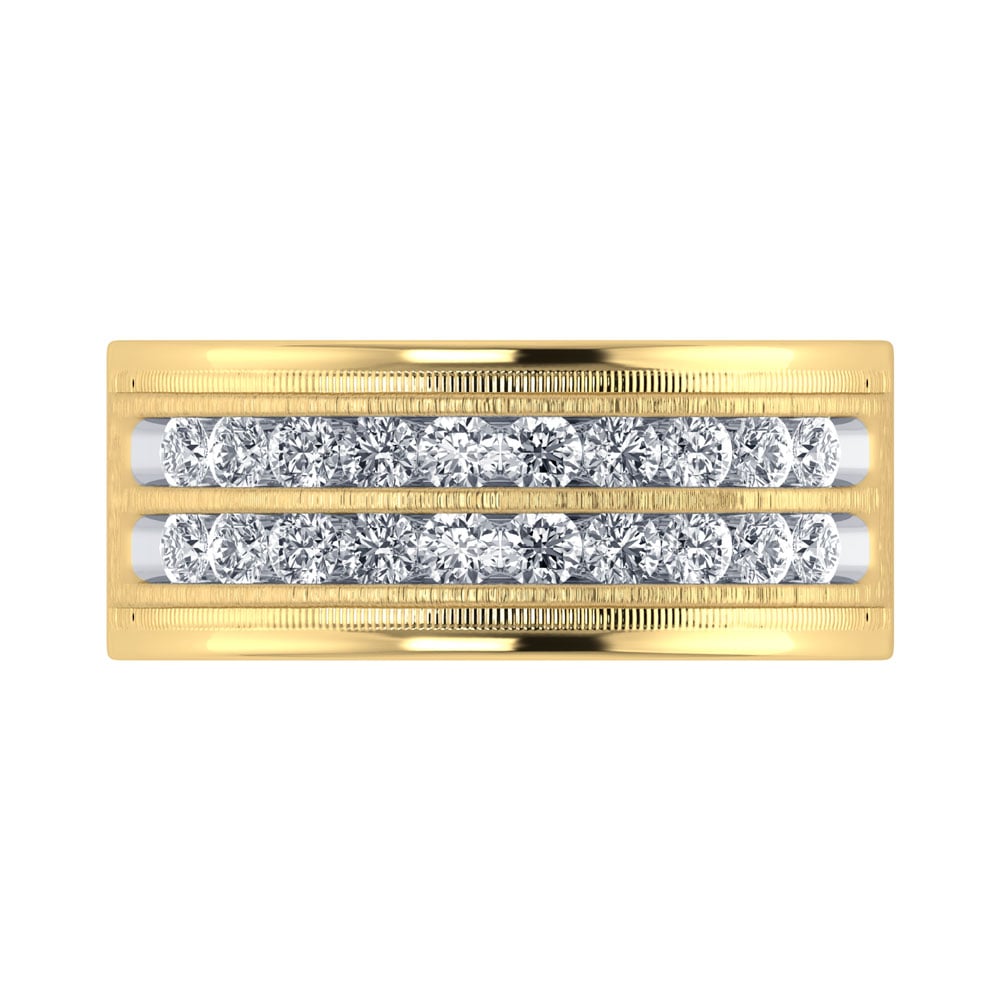 14K Yellow Gold Diamond 1 Ct.Tw. Mens Band