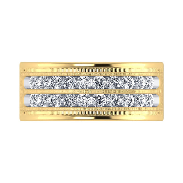 14K Yellow Gold Diamond 1 Ct.Tw. Mens Band