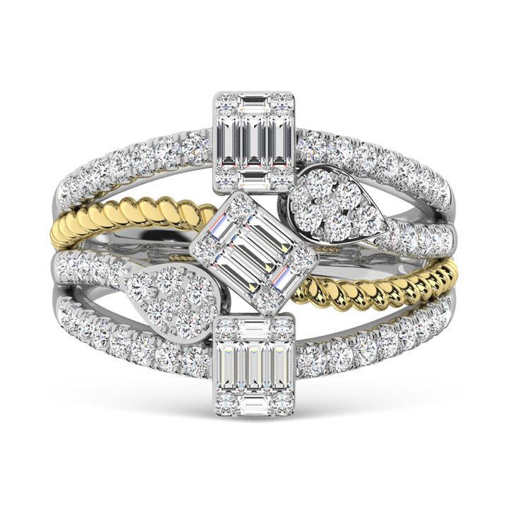 14K Two Tone Diamond 1 Ct.Tw. Fashion Ring