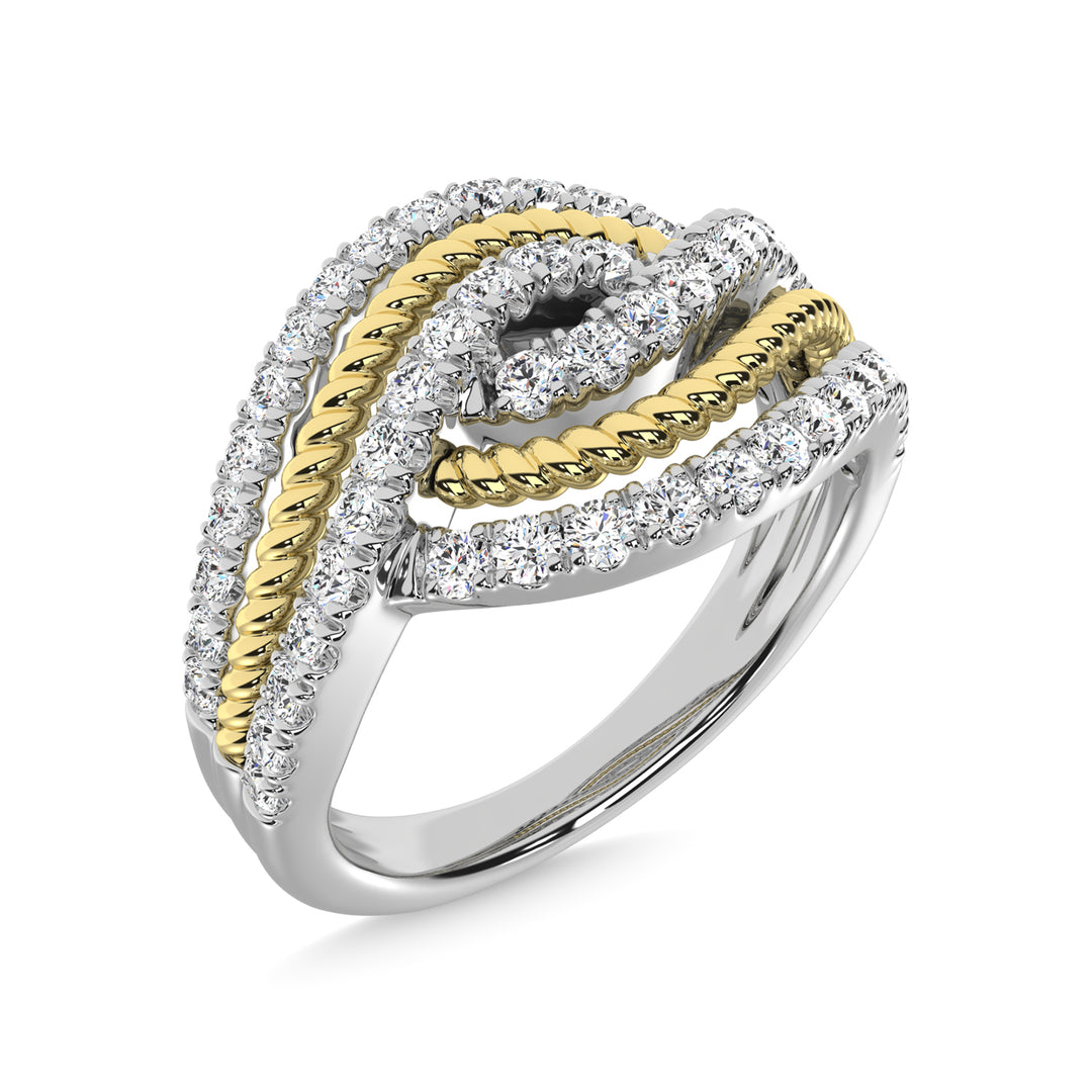14K Two Tone Diamond 3/4 Ct.Tw. Fashion Ring