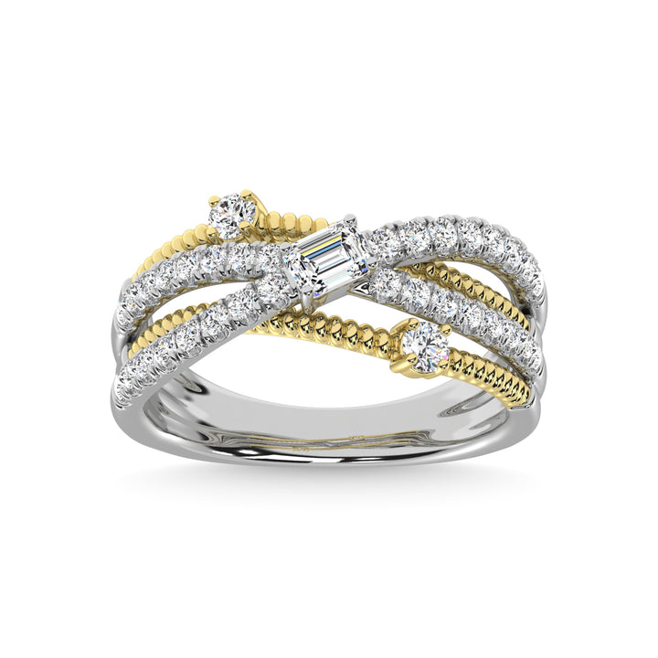 14K Two Tone Diamond 3/4 Ct.Tw. Fashion Ring
