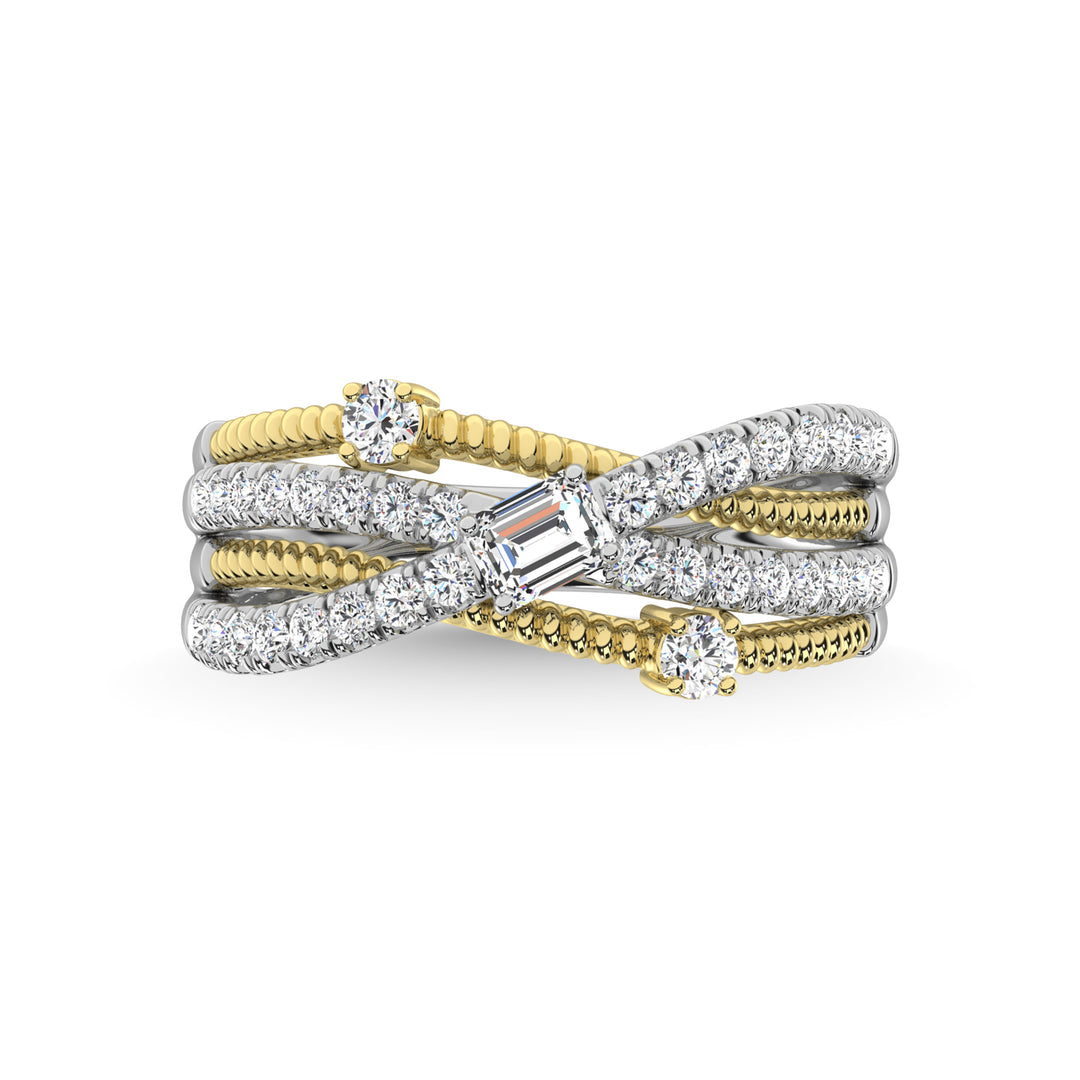14K Two Tone Diamond 3/4 Ct.Tw. Fashion Ring