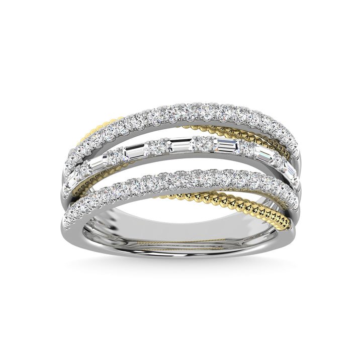 14K Two Tone Diamond 3/4 Ct.Tw. Fashion Ring