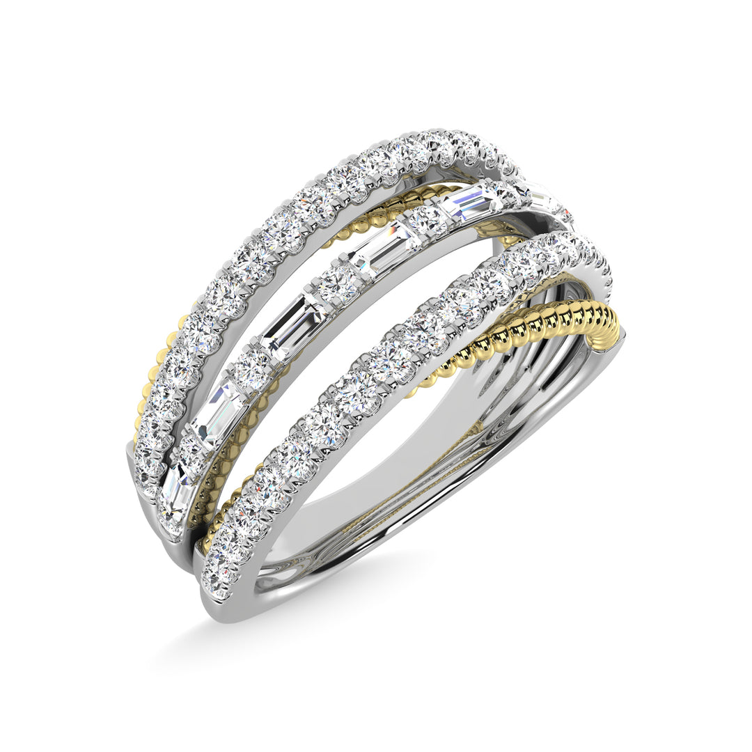 14K Two Tone Diamond 3/4 Ct.Tw. Fashion Ring