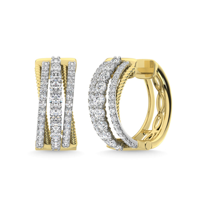 14K Two Tone Diamond 1 Ct.Tw. Fashion Earrings