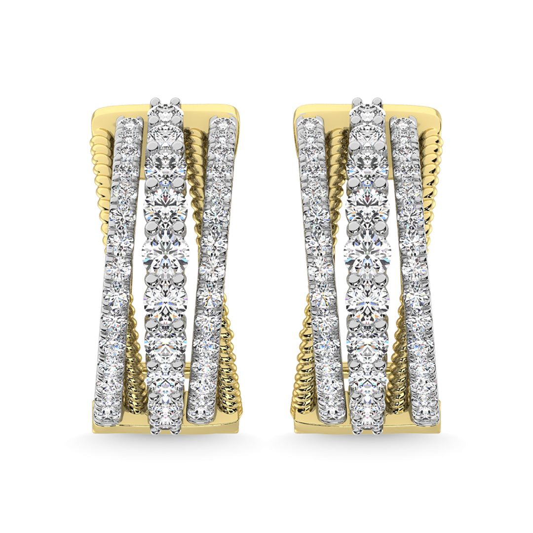 14K Two Tone Diamond 1 Ct.Tw. Fashion Earrings