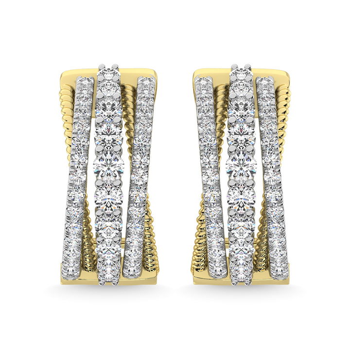 14K Two Tone Diamond 1 Ct.Tw. Fashion Earrings