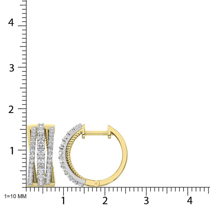 14K Two Tone Diamond 1 Ct.Tw. Fashion Earrings