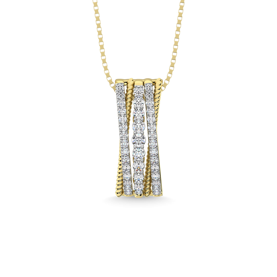 14K Two Tone Diamond 1/2 Ct.Tw. Fashion Pendant