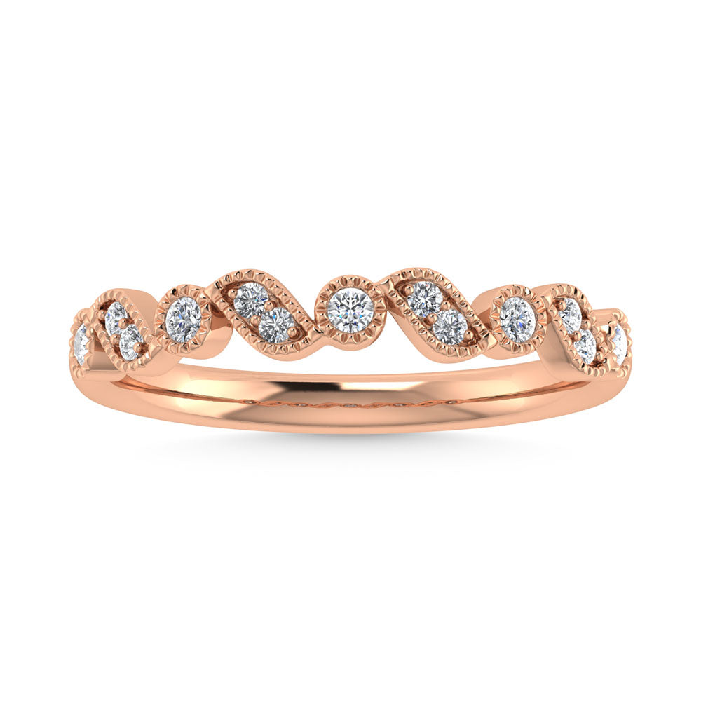 14K Rose Gold Diamond 1/8 Ct.Tw. Stackable Band