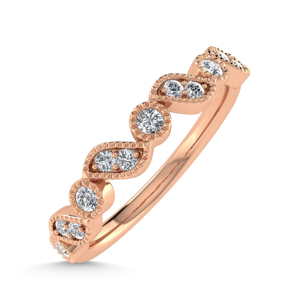 14K Rose Gold Diamond 1/8 Ct.Tw. Stackable Band