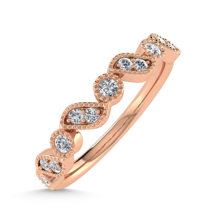 14K Rose Gold Diamond 1/8 Ct.Tw. Stackable Band