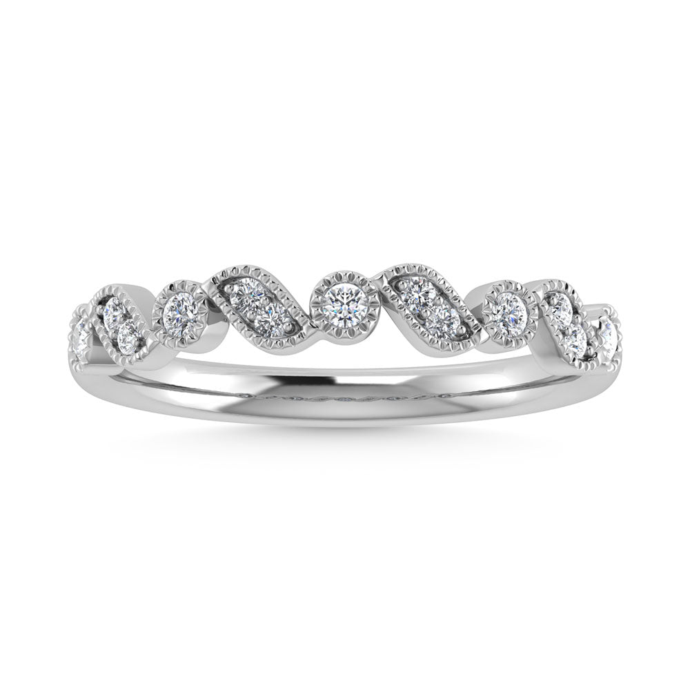 14K White Gold Diamond 1/8 Ct.Tw. Stackable Band
