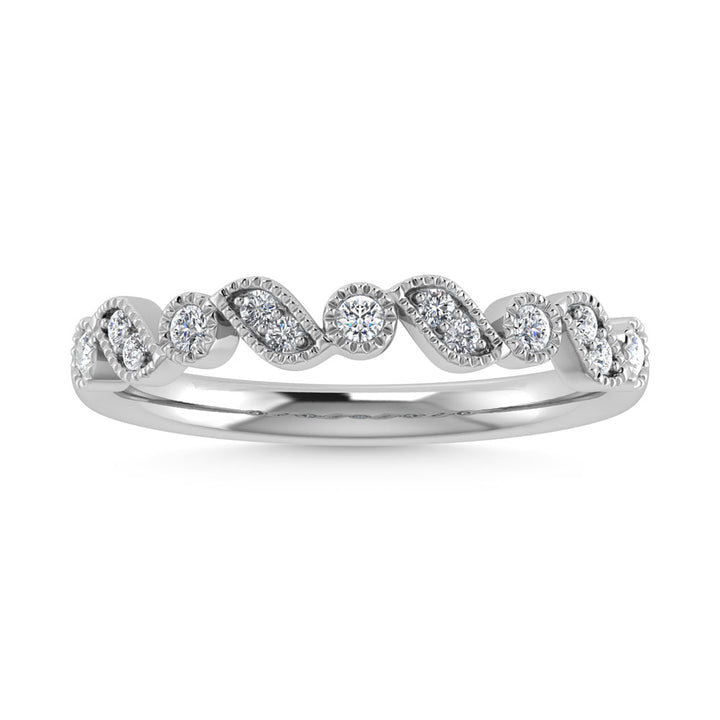 14K White Gold Diamond 1/8 Ct.Tw. Stackable Band