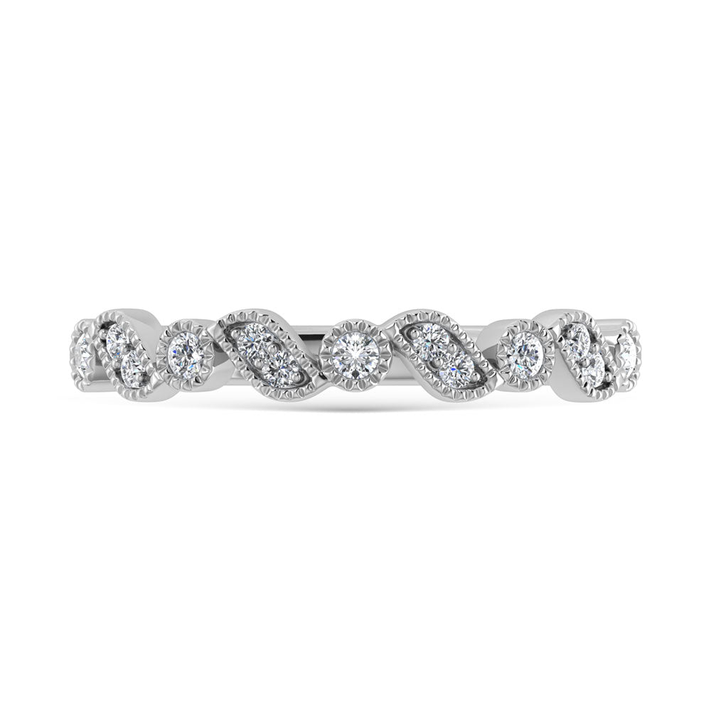 14K White Gold Diamond 1/8 Ct.Tw. Stackable Band
