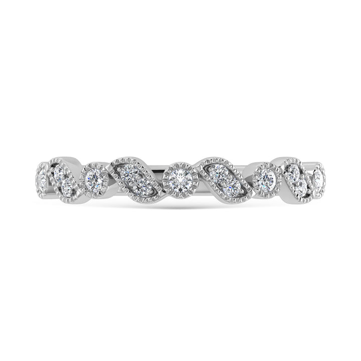 14K White Gold Diamond 1/8 Ct.Tw. Stackable Band