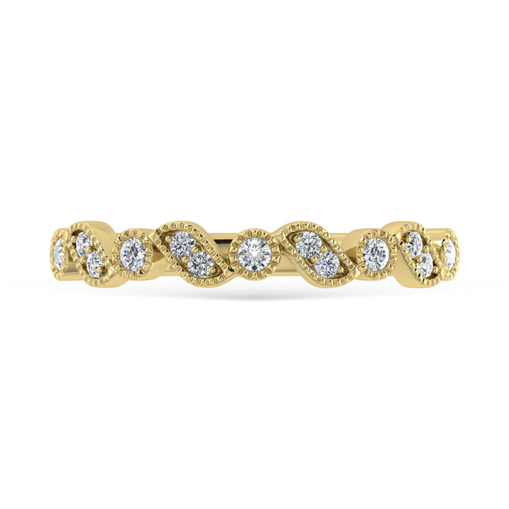 14K Yellow Gold Diamond 1/8 Ct.Tw. Stackable Band