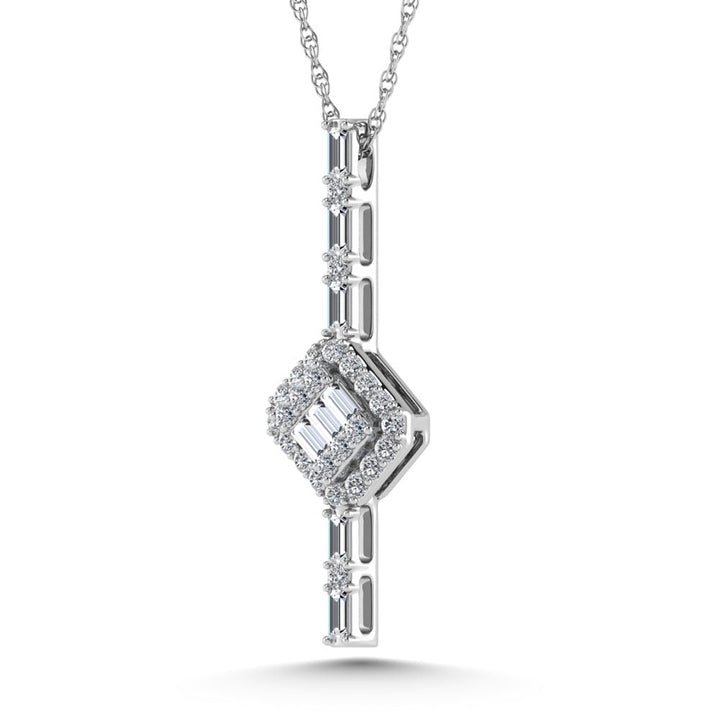 14K White Gold Diamond 3/8.Ct. Tw. Fashion Pendant