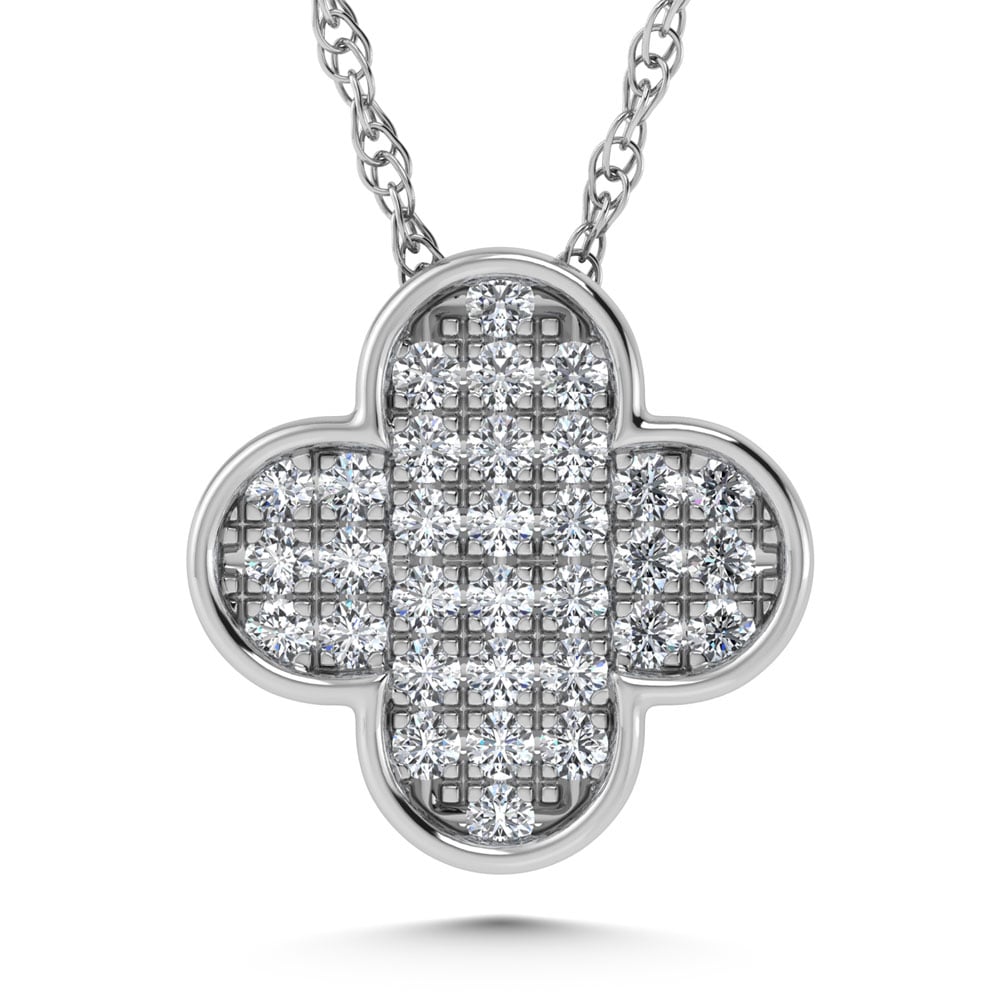 14K White Gold Diamond 1/20.Ct. Tw. Fashion Pendant