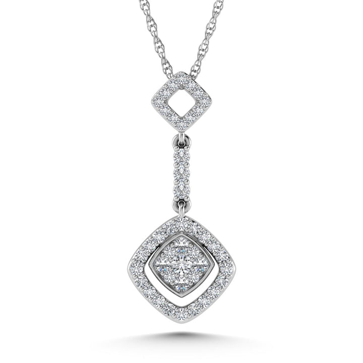 14K White Gold Diamond 1/4.Ct. Tw. Fashion Pendant