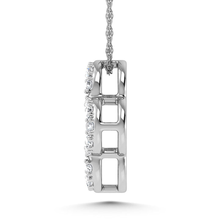 14K White Gold Diamond 1/8.Ct. Tw. Four Leaf Clover Pendant