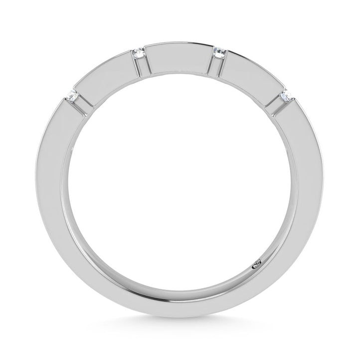 14K White Gold Diamond 1/2.Ct. Tw. Mens Machine Band